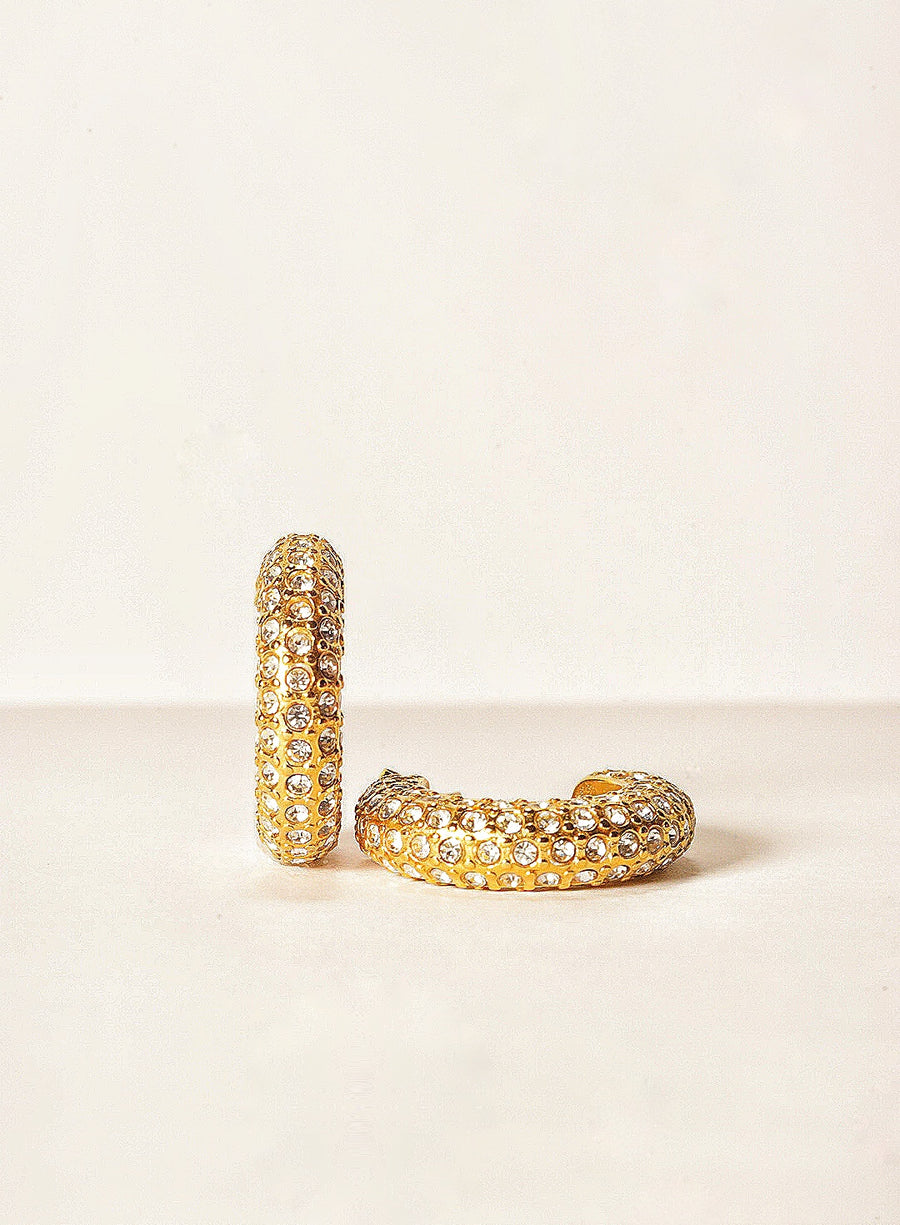 Juliette Pavè Huggie Hoop Earrings
