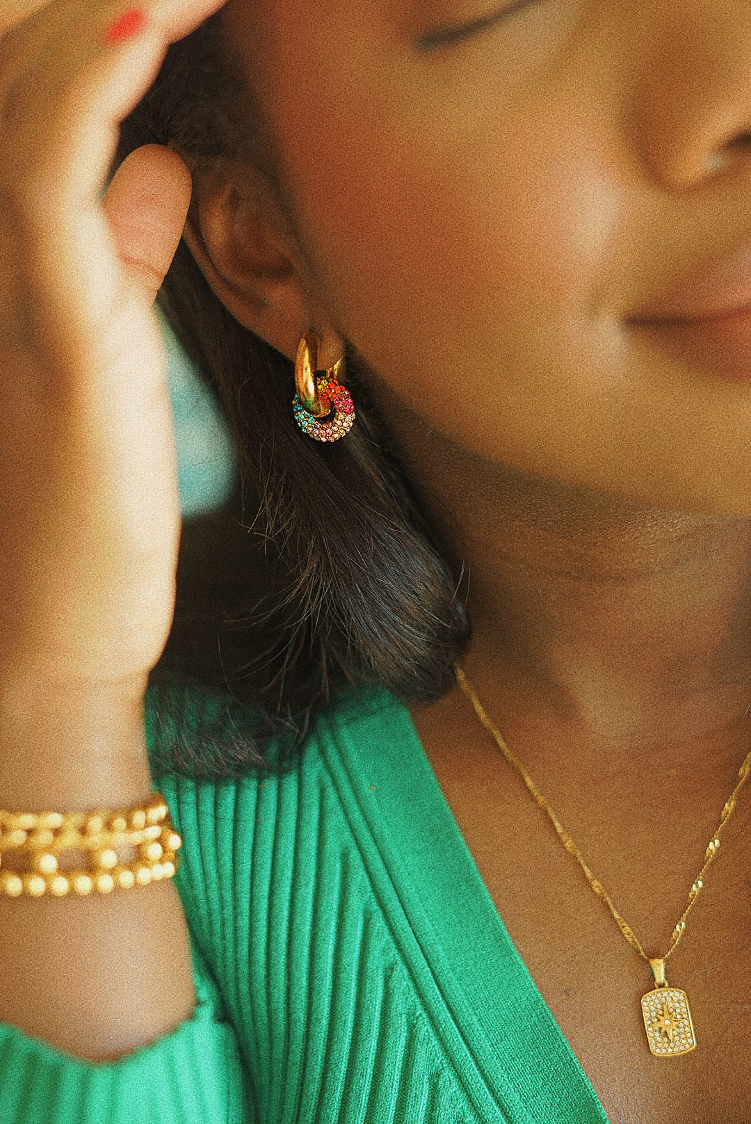 Simone Pavè Mini Hoop Earrings