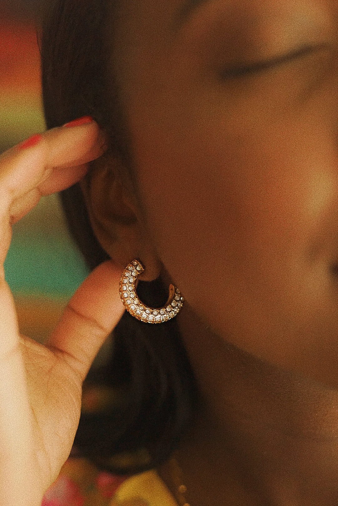 Juliette Pavè Huggie Hoop Earrings