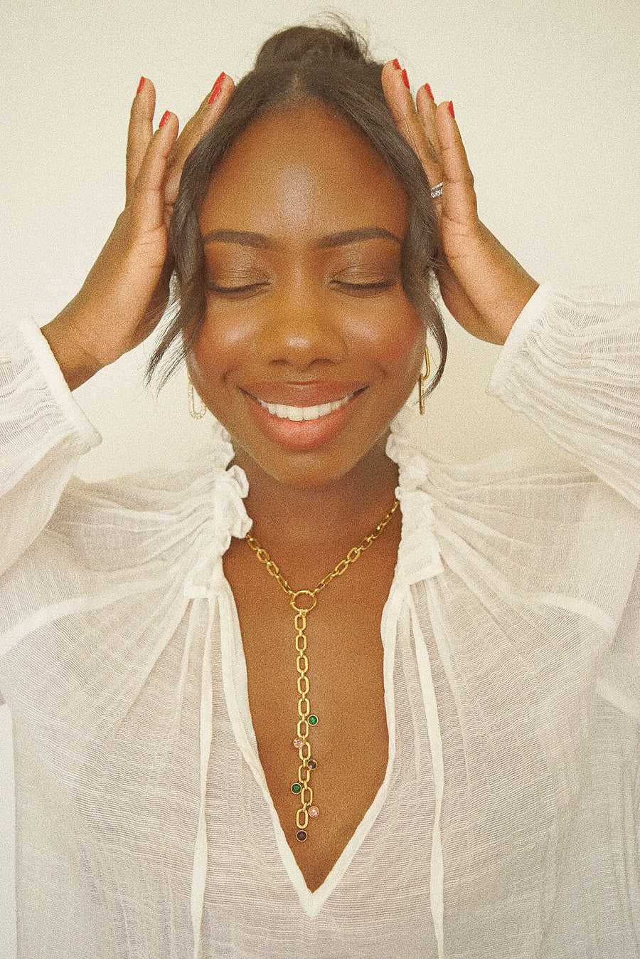Gemma Lariat Necklace
