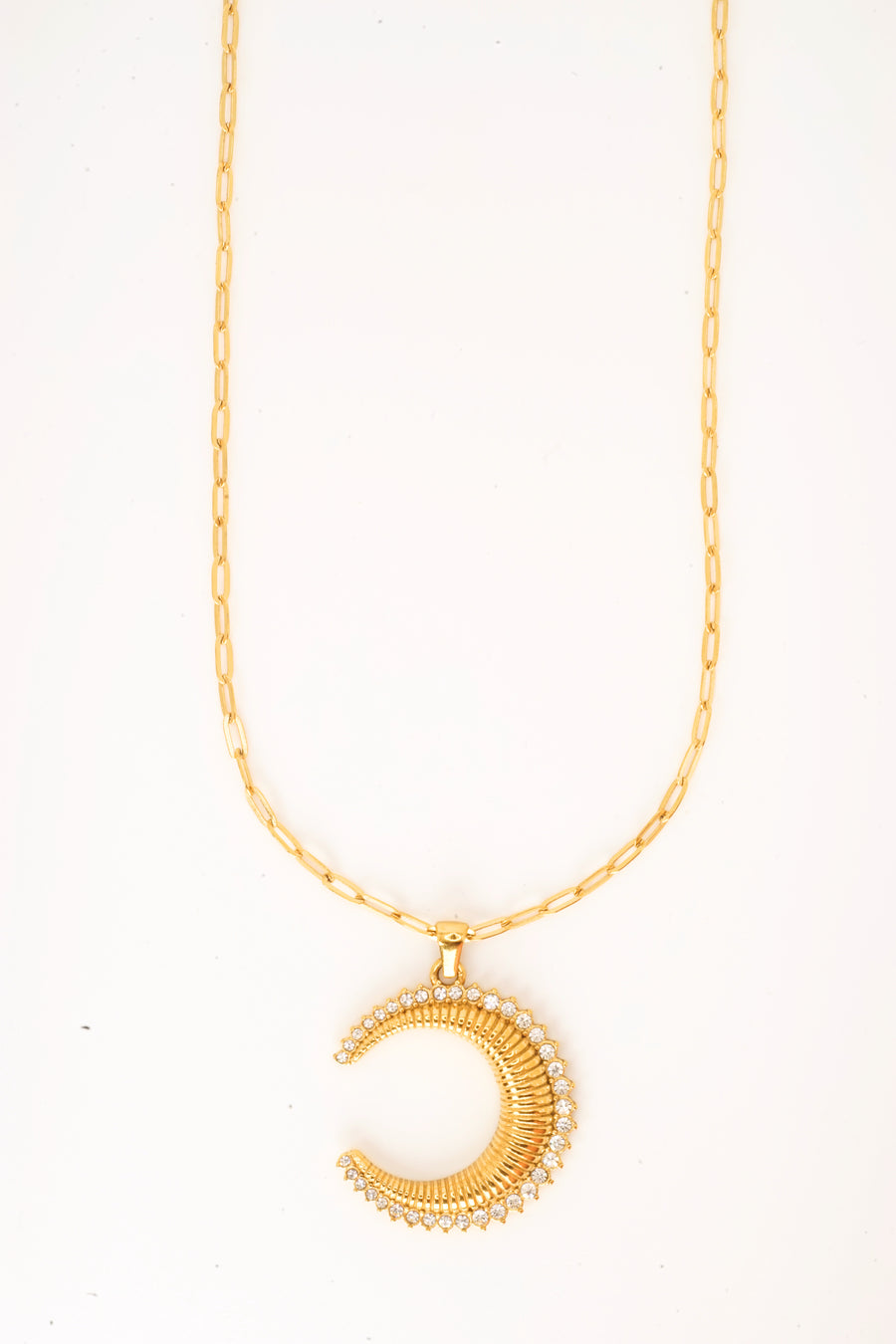 Orion Pavè Moon Necklace