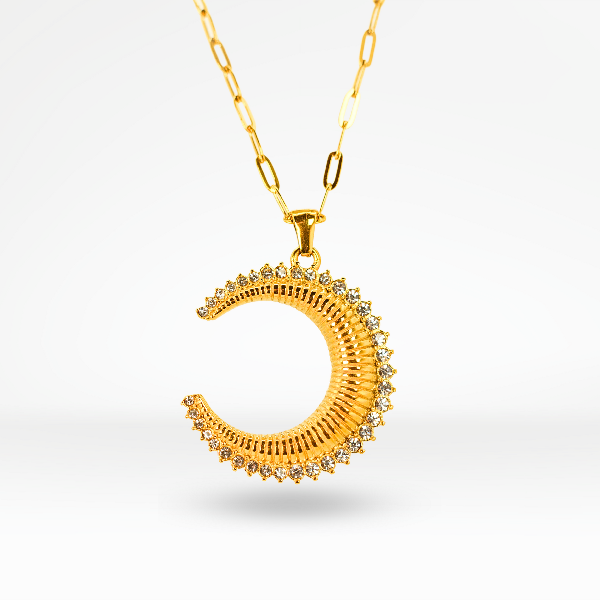 Orion Pavè Moon Necklace