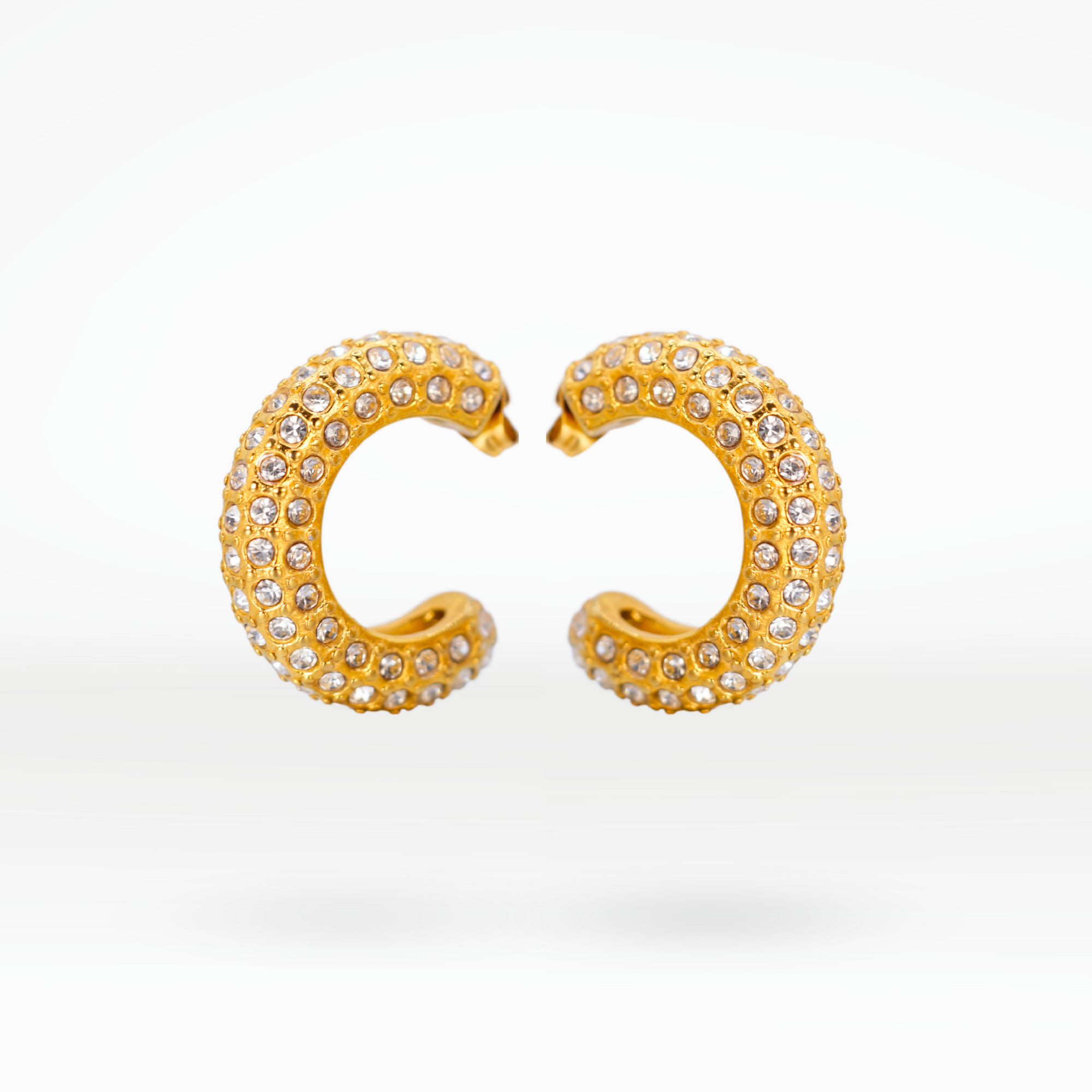 Juliette Pavè Huggie Hoop Earrings