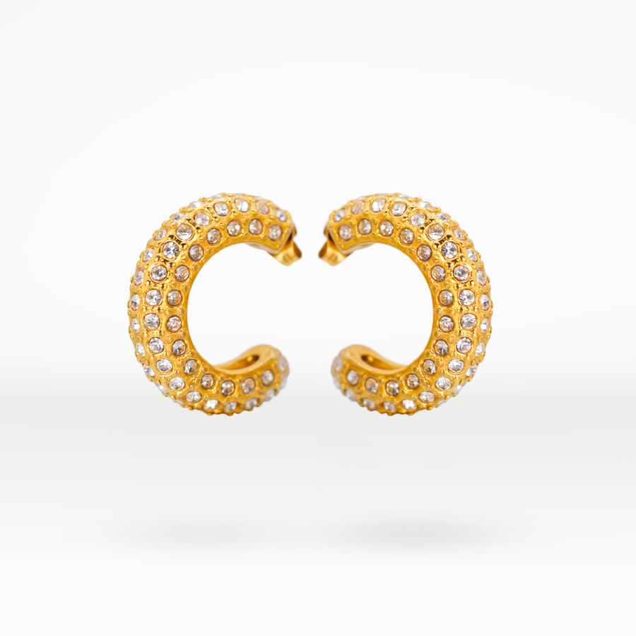 Juliette Pavè Huggie Hoop Earrings