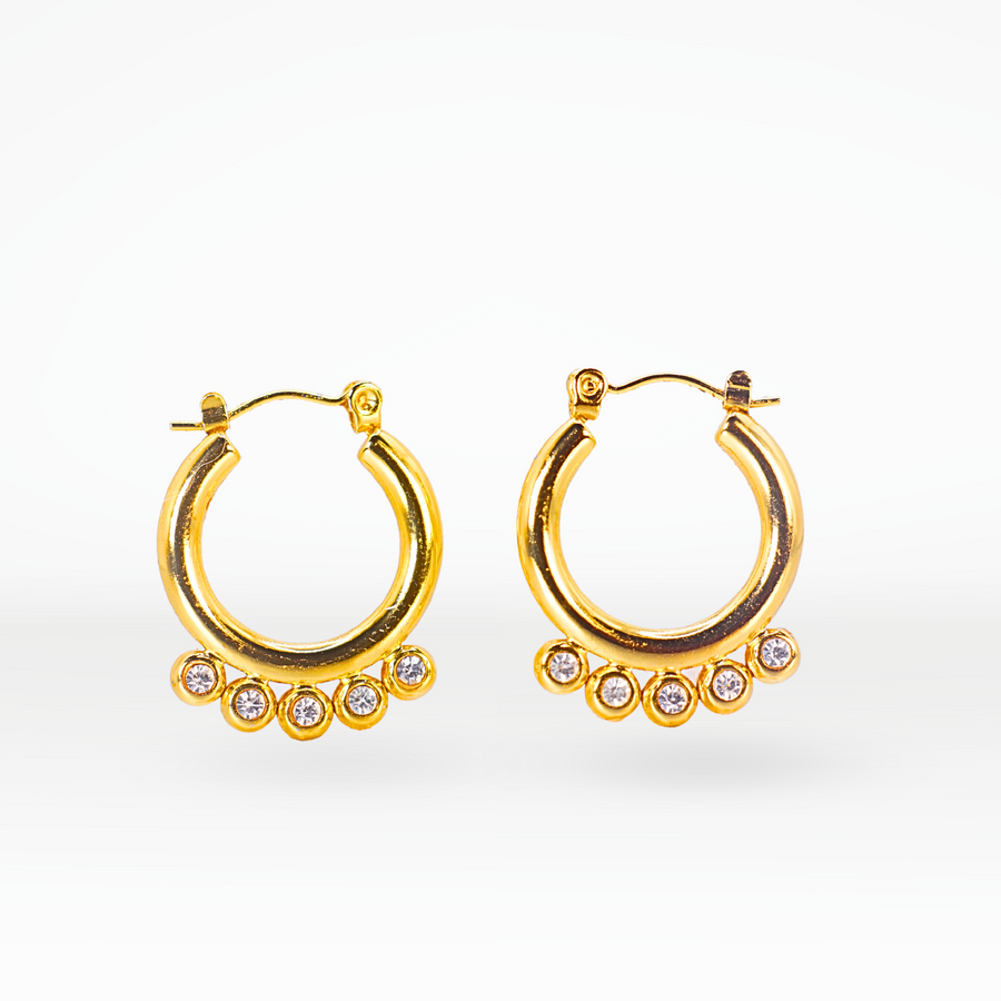Eliza Crystal Hoop Earrings
