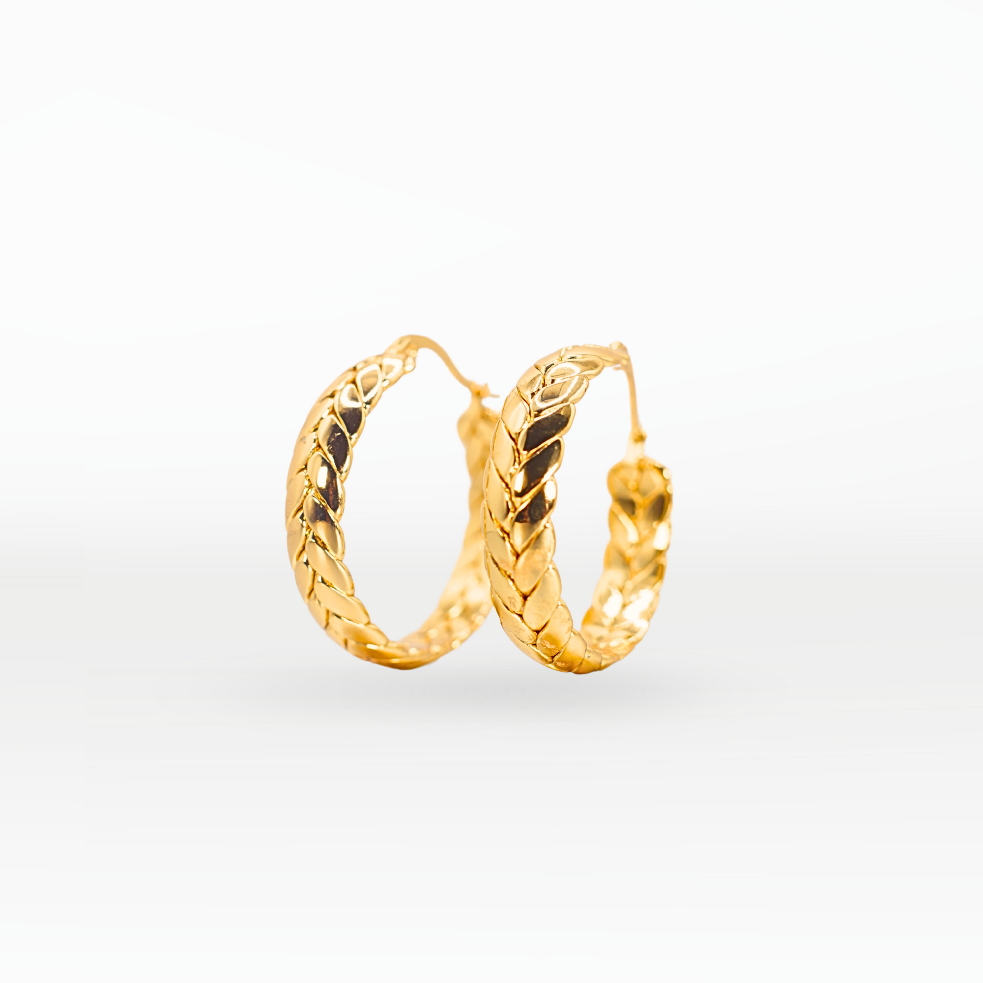 Cuban Link Hoop Earrings